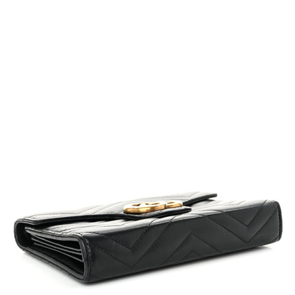 Gucci Calfskin Matelasse GG Marmont Chain Wallet Black 4 of 12