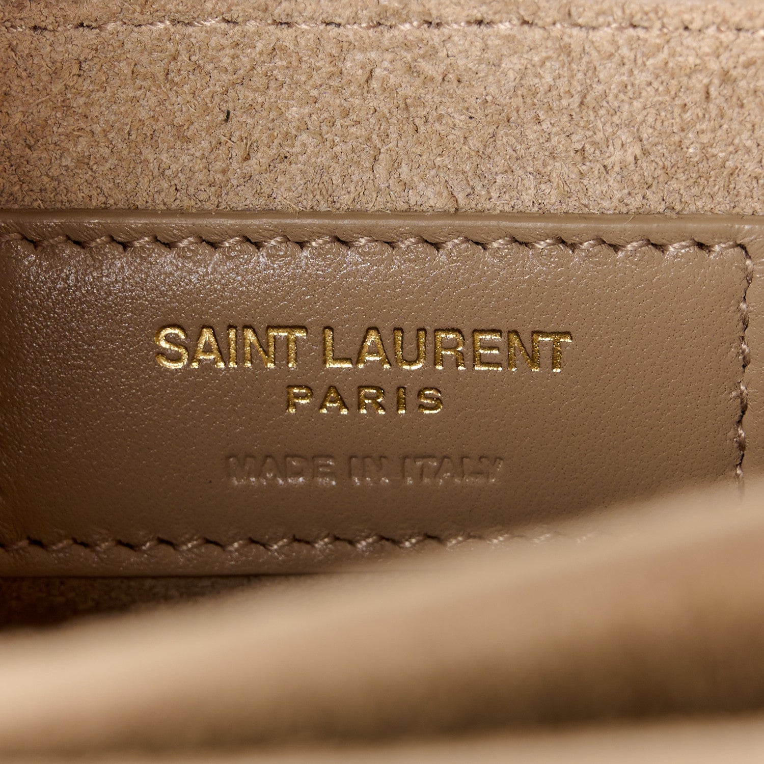 Saint Laurent Calfskin Medium Monogram Sunset Dark Beige 7 of 13