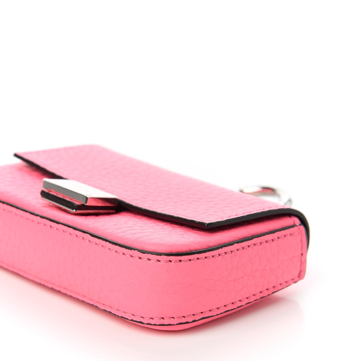 Fendi Cuoio Romano Micro Baguette Charm Rosa Fluo 7 of 10