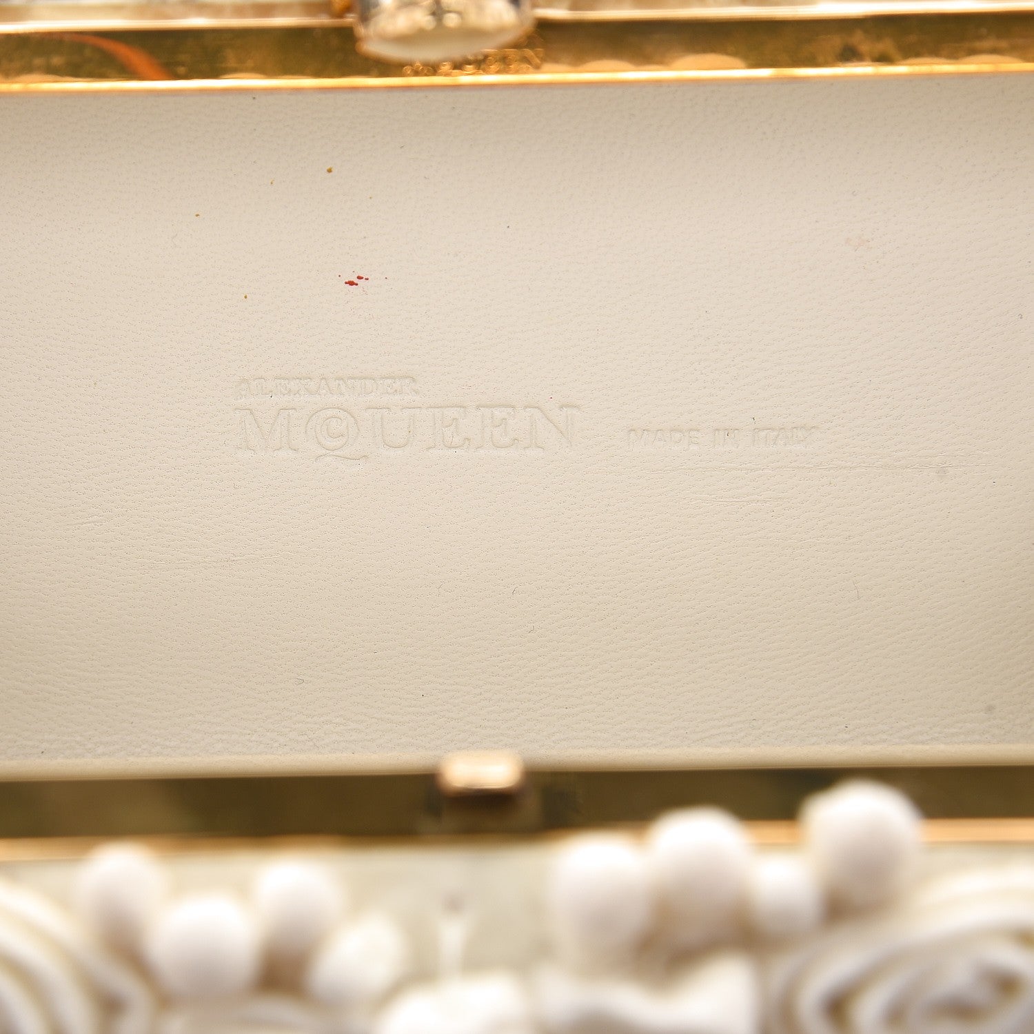Alexander McQueen Velvet Glory Skull 3D Flower Box Clutch Ivory 5 of 11