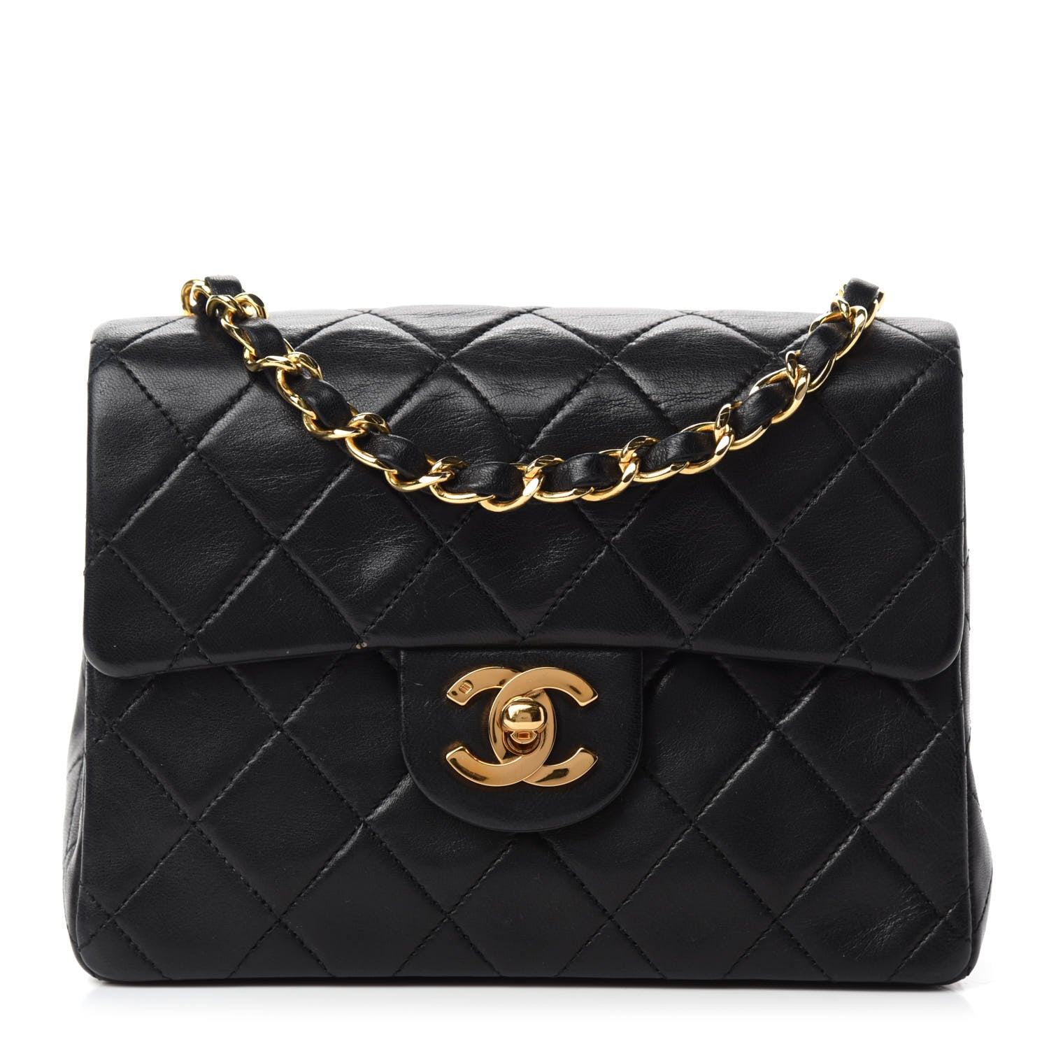 Chanel Lambskin Quilted Mini Square Flap Black 1 of 12