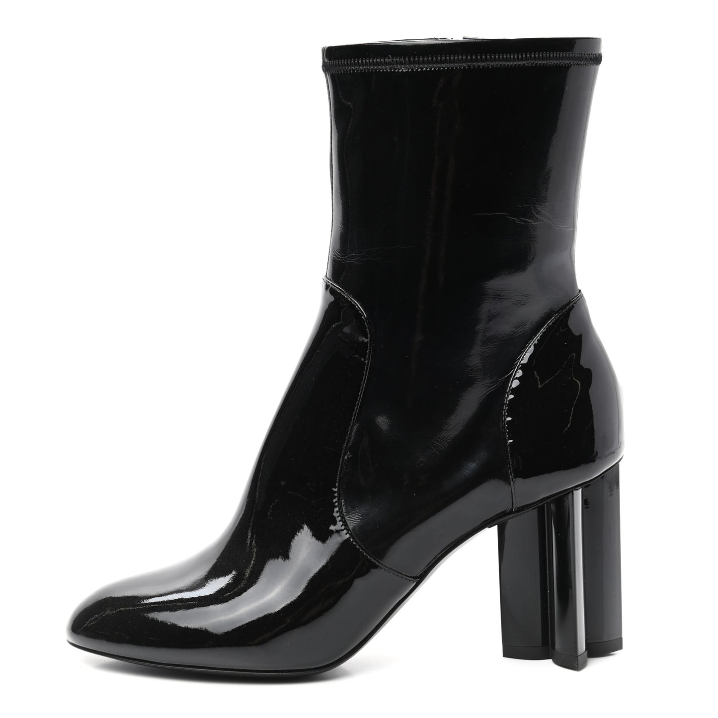 Patent Silhouette Ankle Boots 39 Black