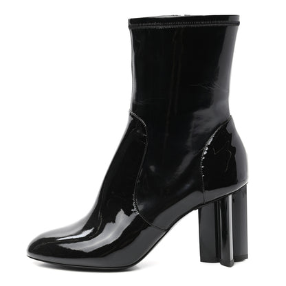 Louis Vuitton Patent Silhouette Ankle Boots 39 Black 1 of 8