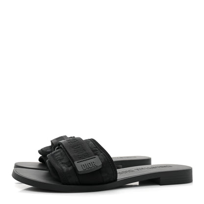 Christian Dior Shiny Technical Fabric Oblique Dio(r)evolution Slide Sandals 37 Black 3 of 9