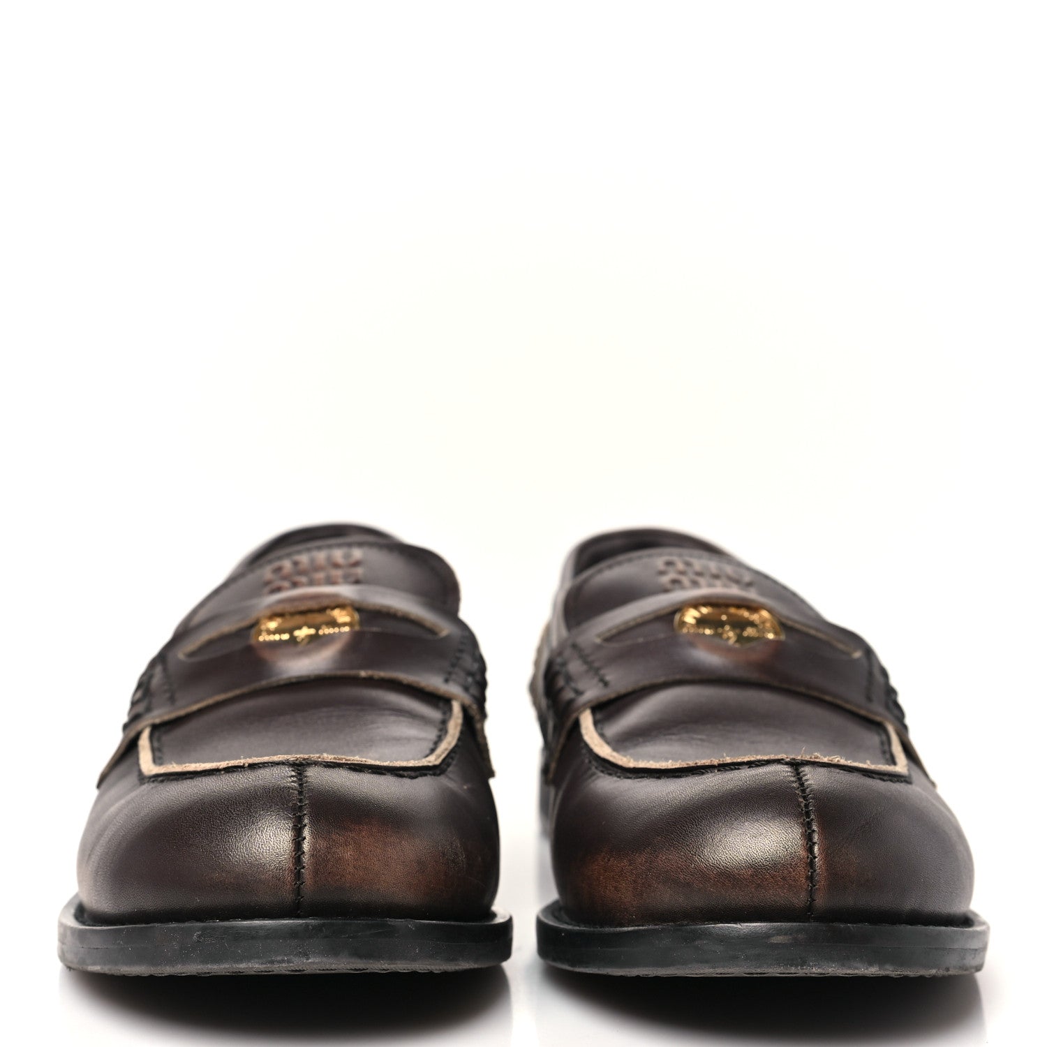 Miu Miu Spazzolato Penny Loafer 39 Ebony 3 of 8