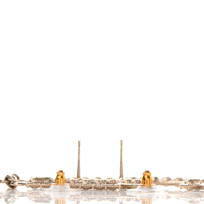 Chanel Crystal Cha-Nel Logo Drop Earrings Gold 3 of 4