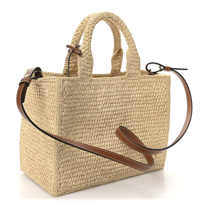 Celine Raffia Calfskin Triomphe Small Cabas Thais Tan 4 of 10