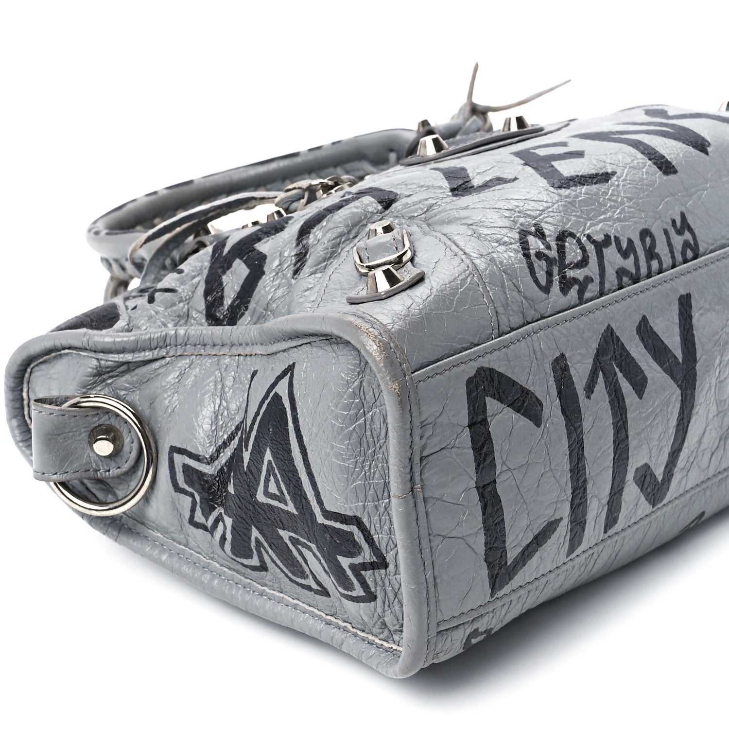 Balenciaga Agneau Arena Graffiti All Over Classic Silver Hardware S City Balenciaga Grey Black 11 of 12