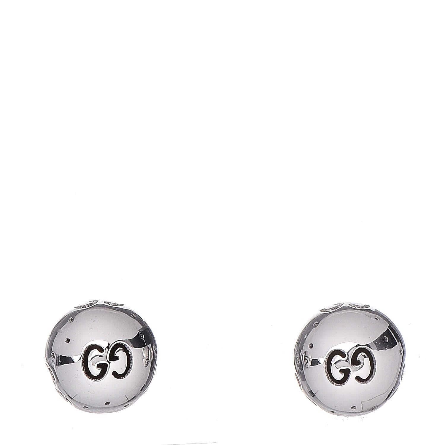Gucci 18K White Gold Icon Ball Stud Earrings 1 of 6