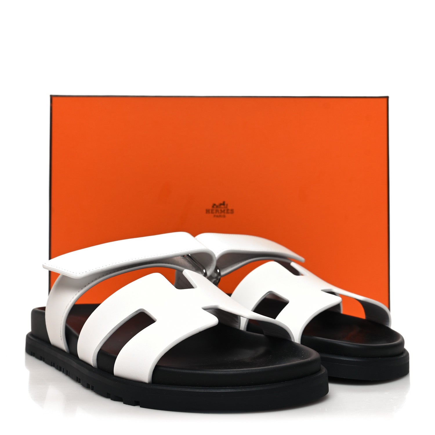Hermes Calfskin Womens Chypre Sandals 37.5 White 9 of 9