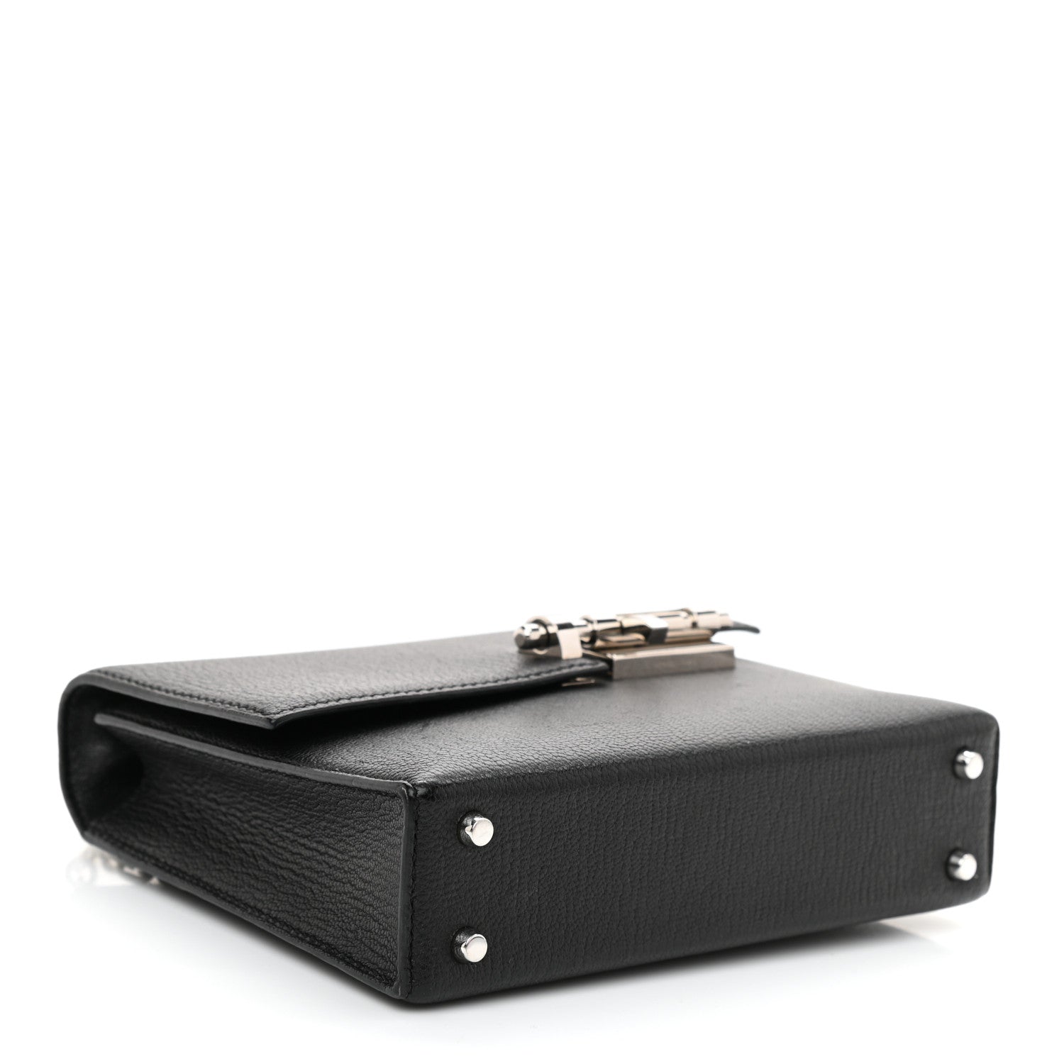 Hermes Chevre Mysore Mini Verrou Chaine Bag Black 4 of 11