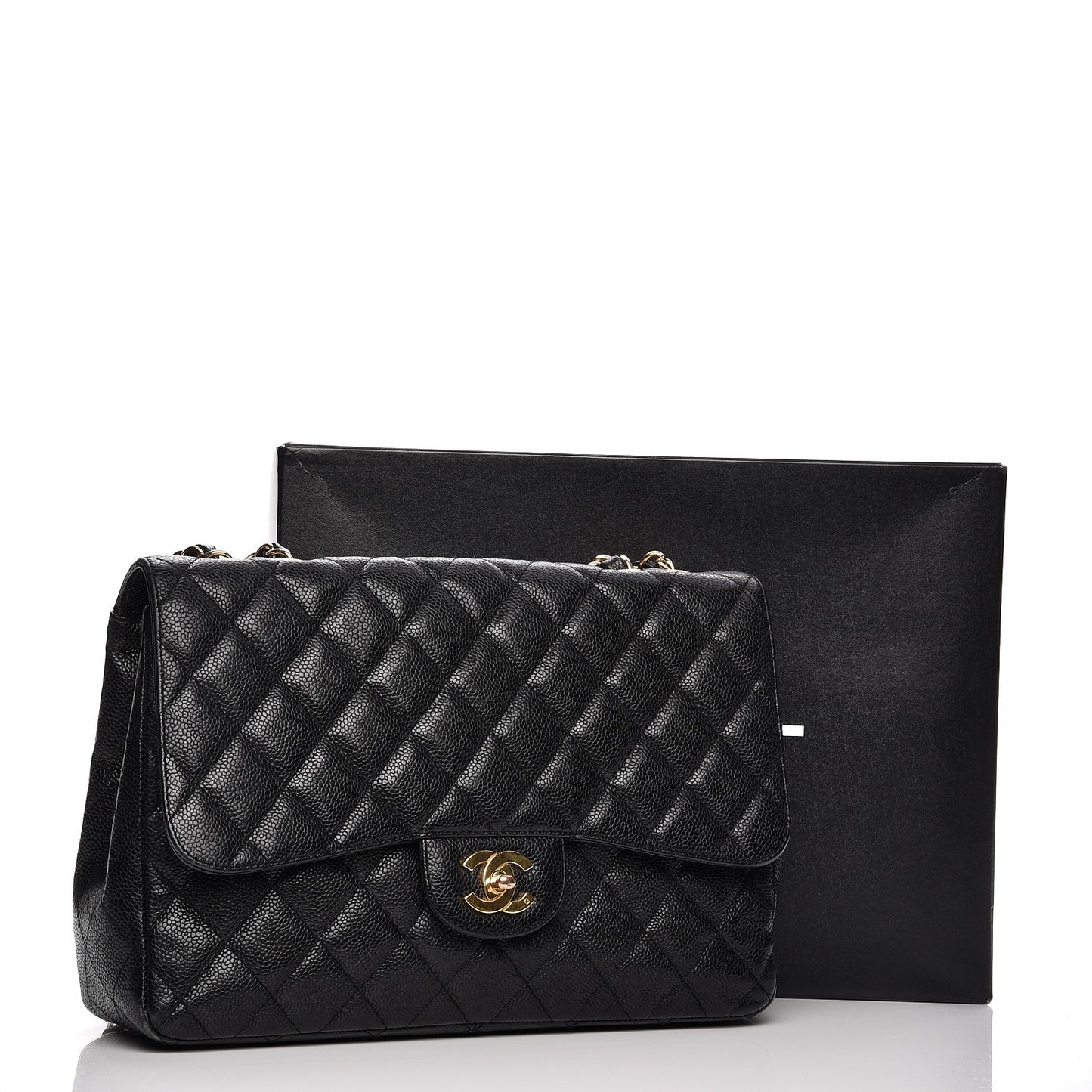 Caviar Quilted Jumbo Single Flap Black