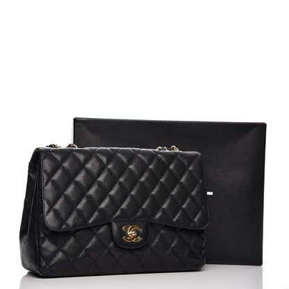 Chanel Caviar Quilted Jumbo Single Flap Black 14 of 14