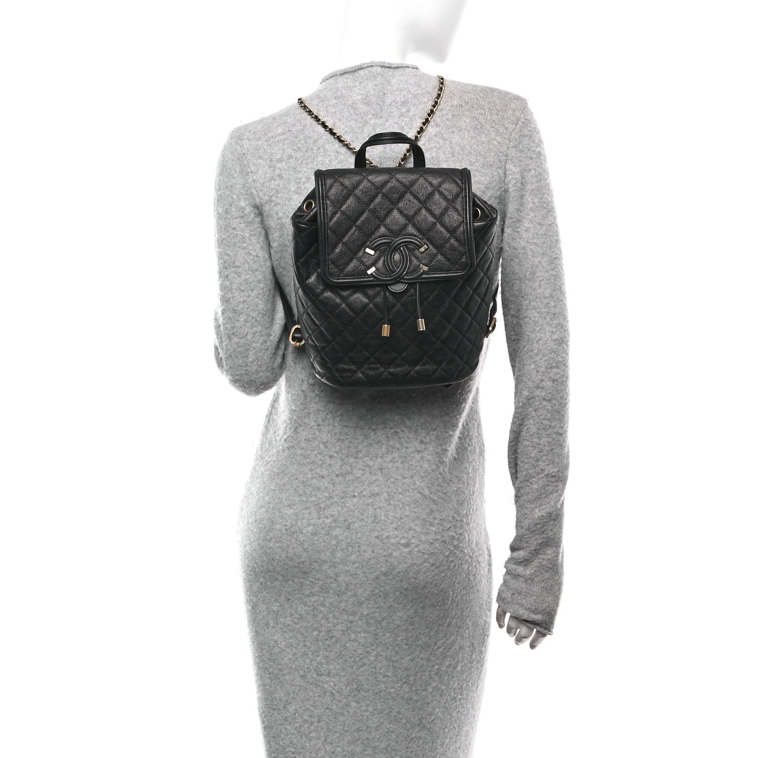 Chanel Caviar Quilted Small Filigree Backpack Black 2 of 10