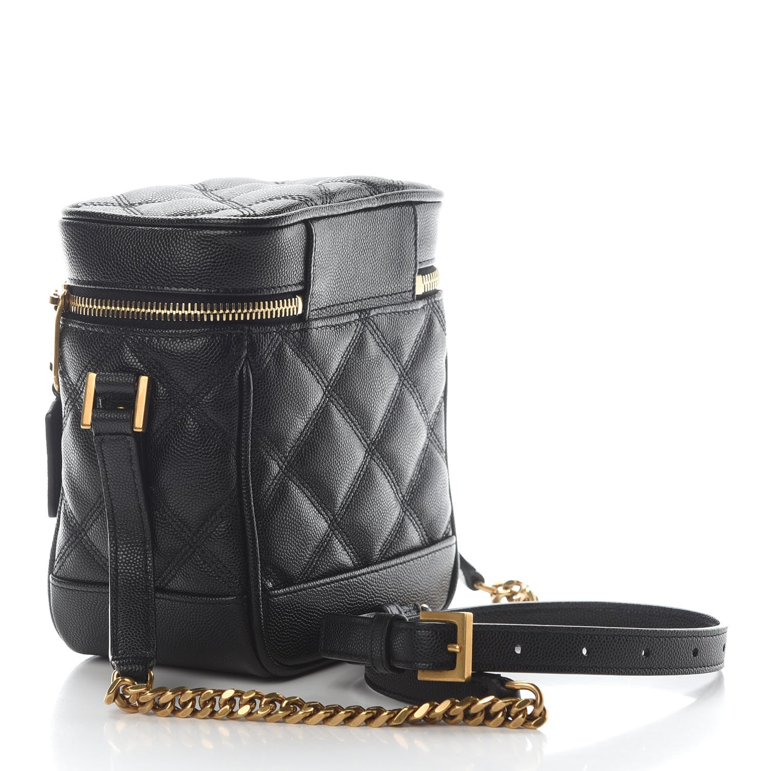 Saint Laurent Grain de Poudre Quilted 80's Vanity Bag Black 3 of 8