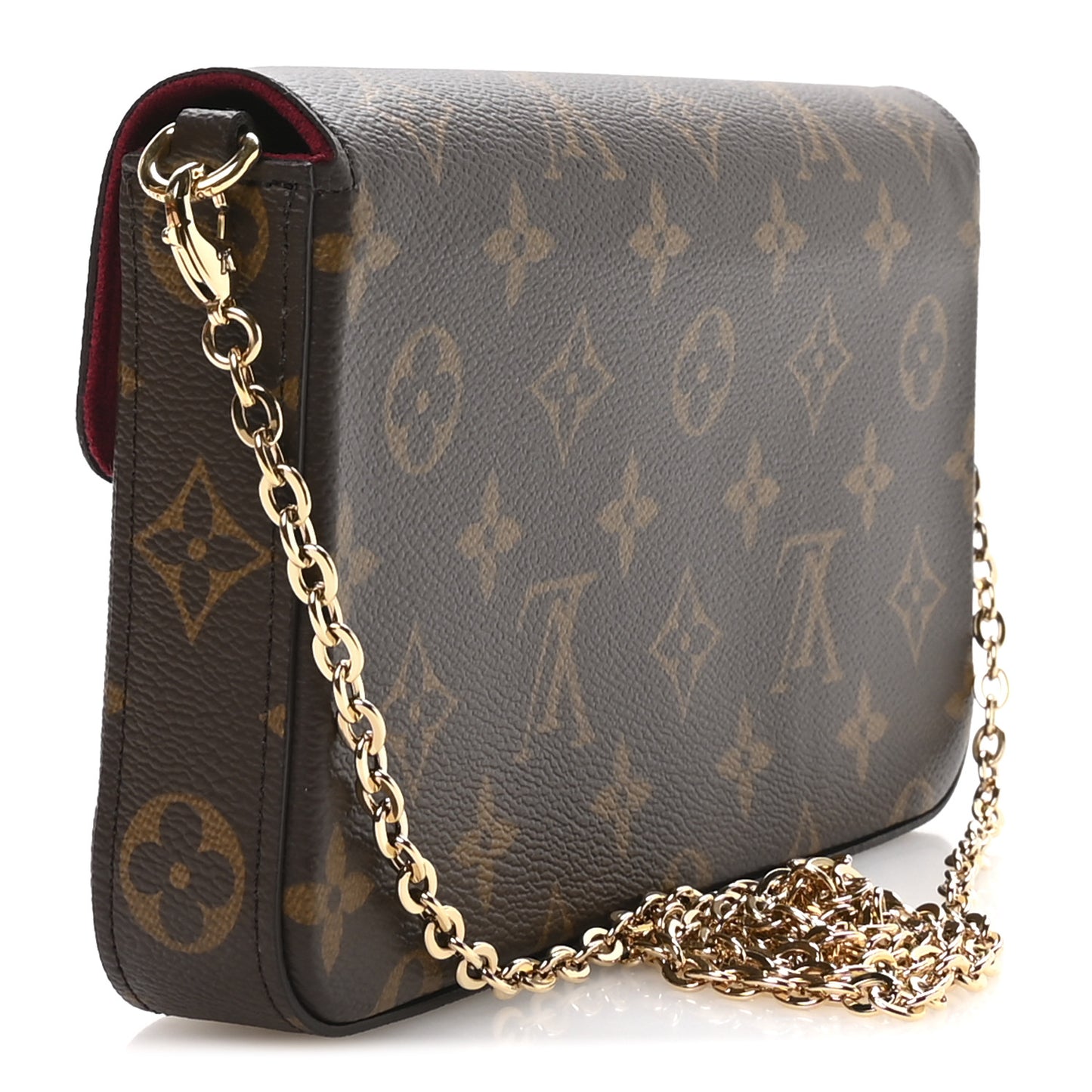 Monogram Pochette Felicie Chain Wallet Fuchsia