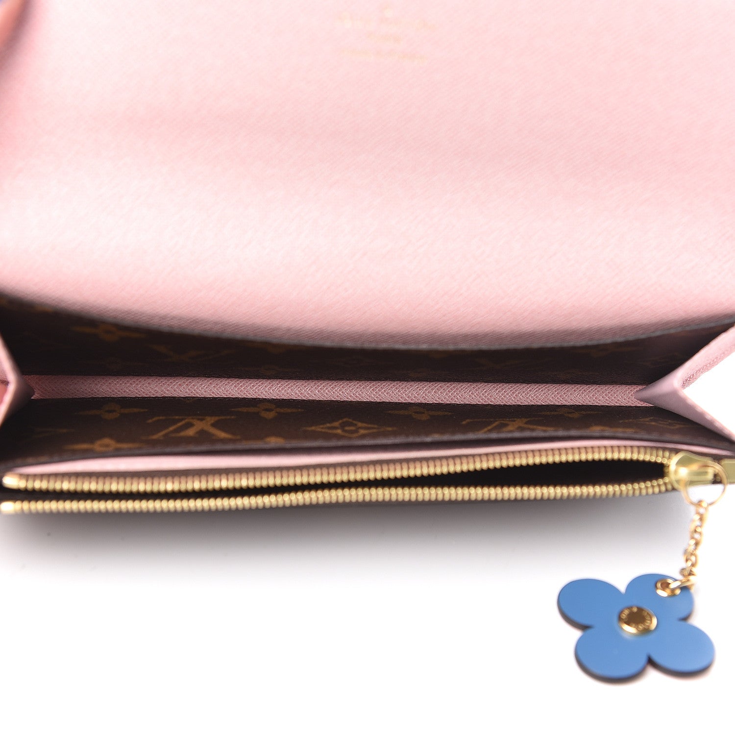 Louis Vuitton Monogram Bloom Flower Emilie Wallet Blue Jean 5 of 7