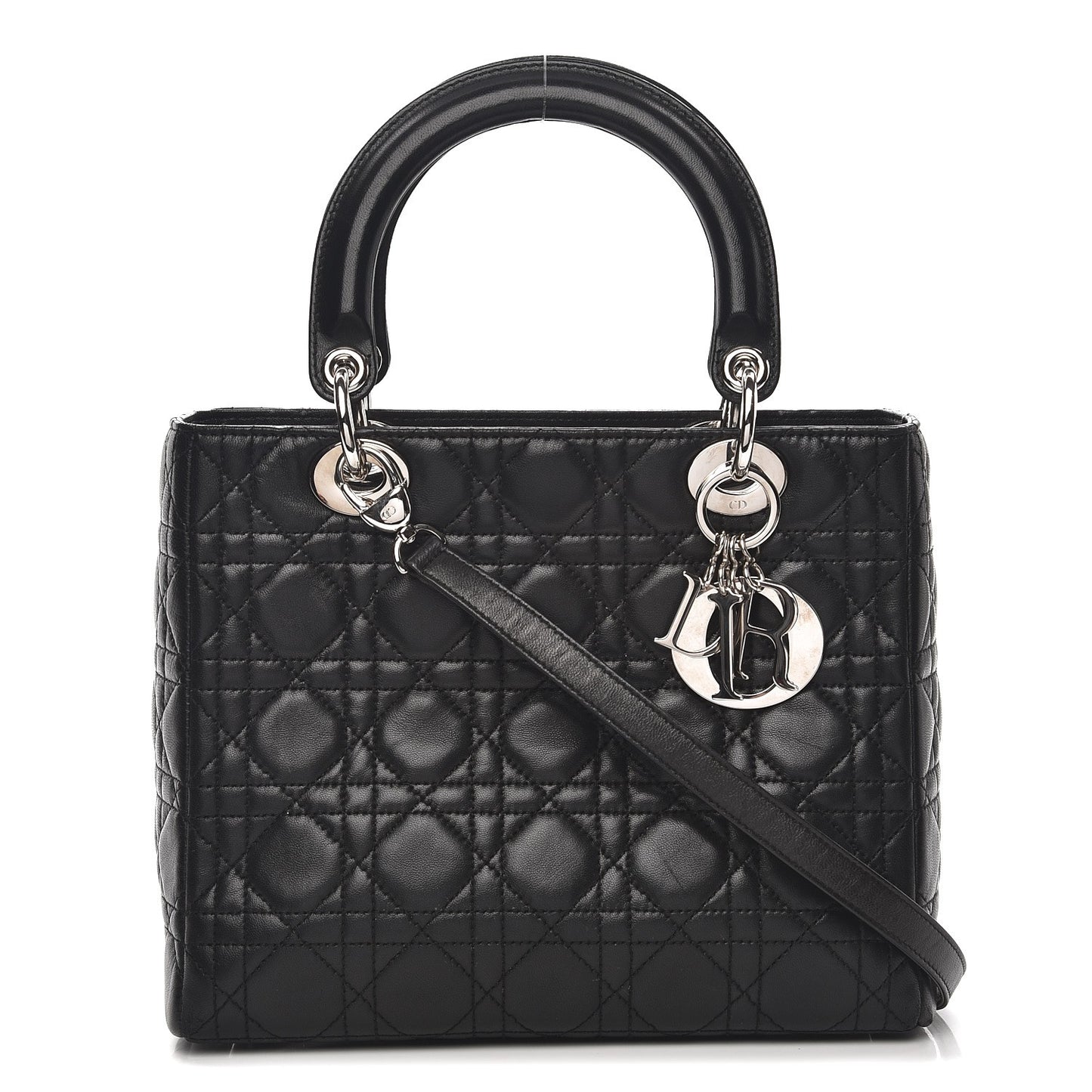 Lambskin Cannage Medium Lady Dior Black