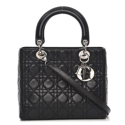 Christian Dior Lambskin Cannage Medium Lady Dior Black 1 of 13