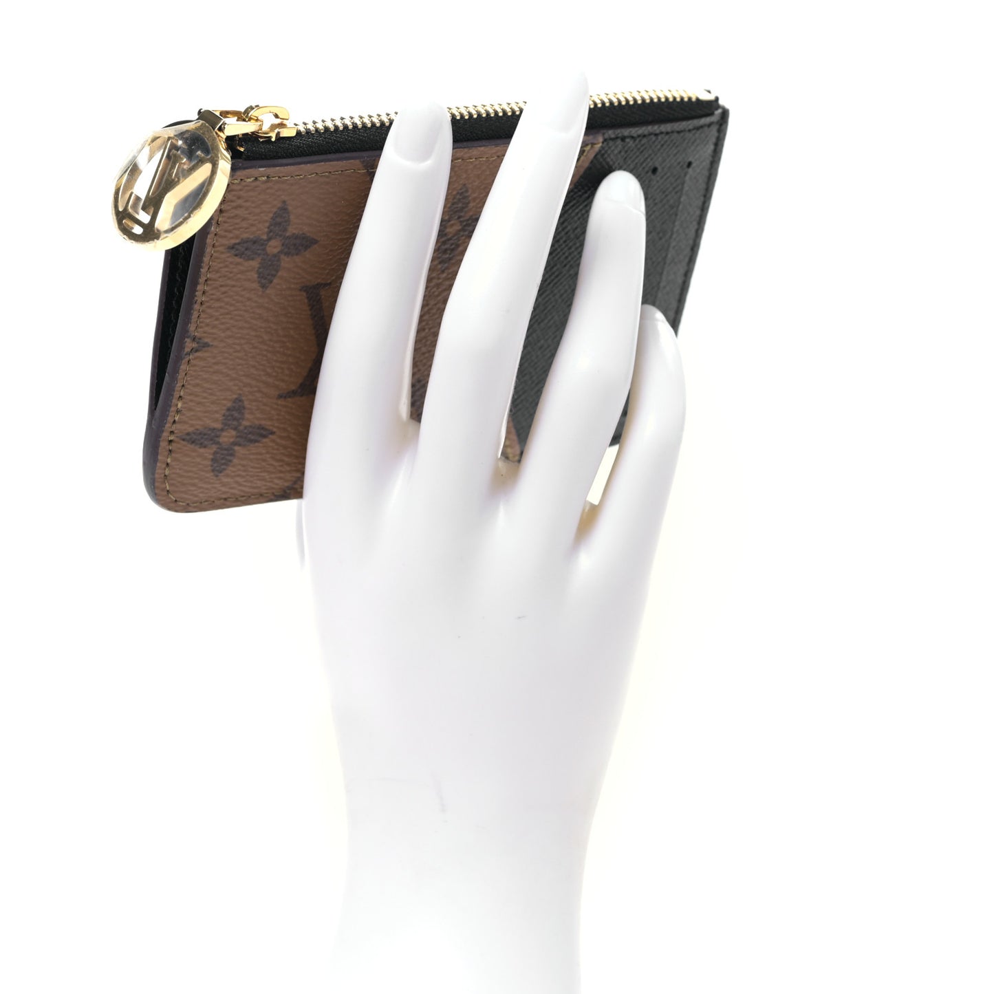 Reverse Monogram Zipped Romy Card Holder