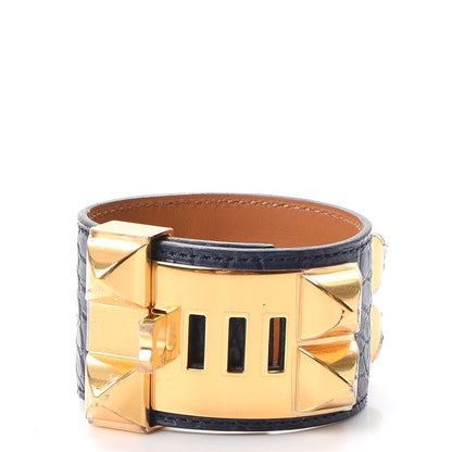 Hermes Matte Alligator Collier De Chien CDC Bracelet S Bleu de Malte 4 of 9