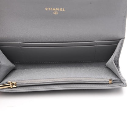 Chanel Caviar Quilted Medium Flap Wallet Grey 5 of 8