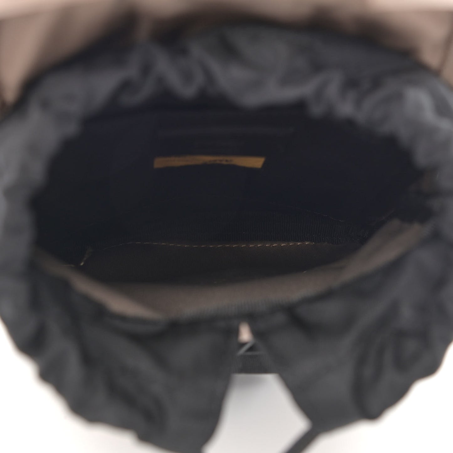 Econyl Nylon Santander Cuoio Roma Mini Fendiness Backpack Corda Palladium Miele Scuro