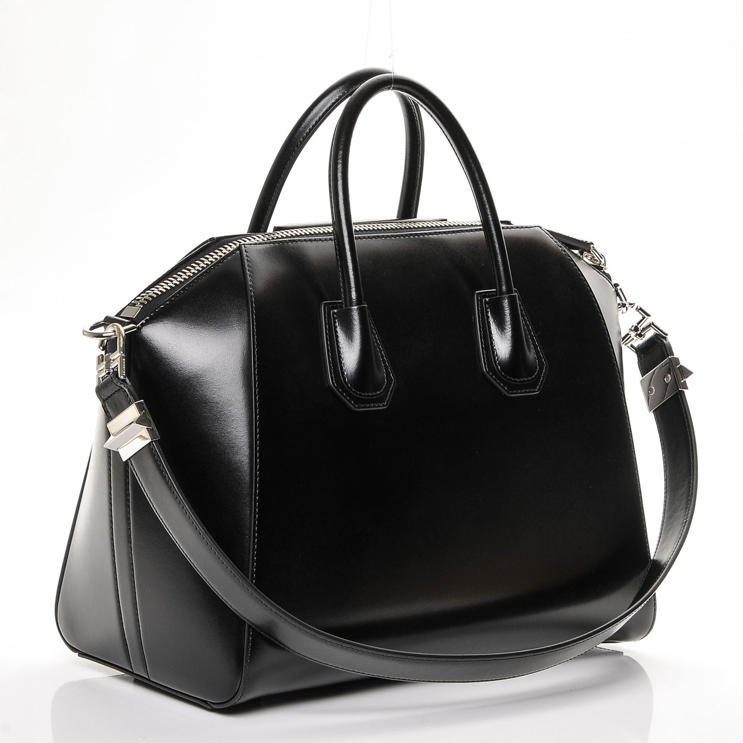 Shiny Lord Calfskin Medium Antigona Black