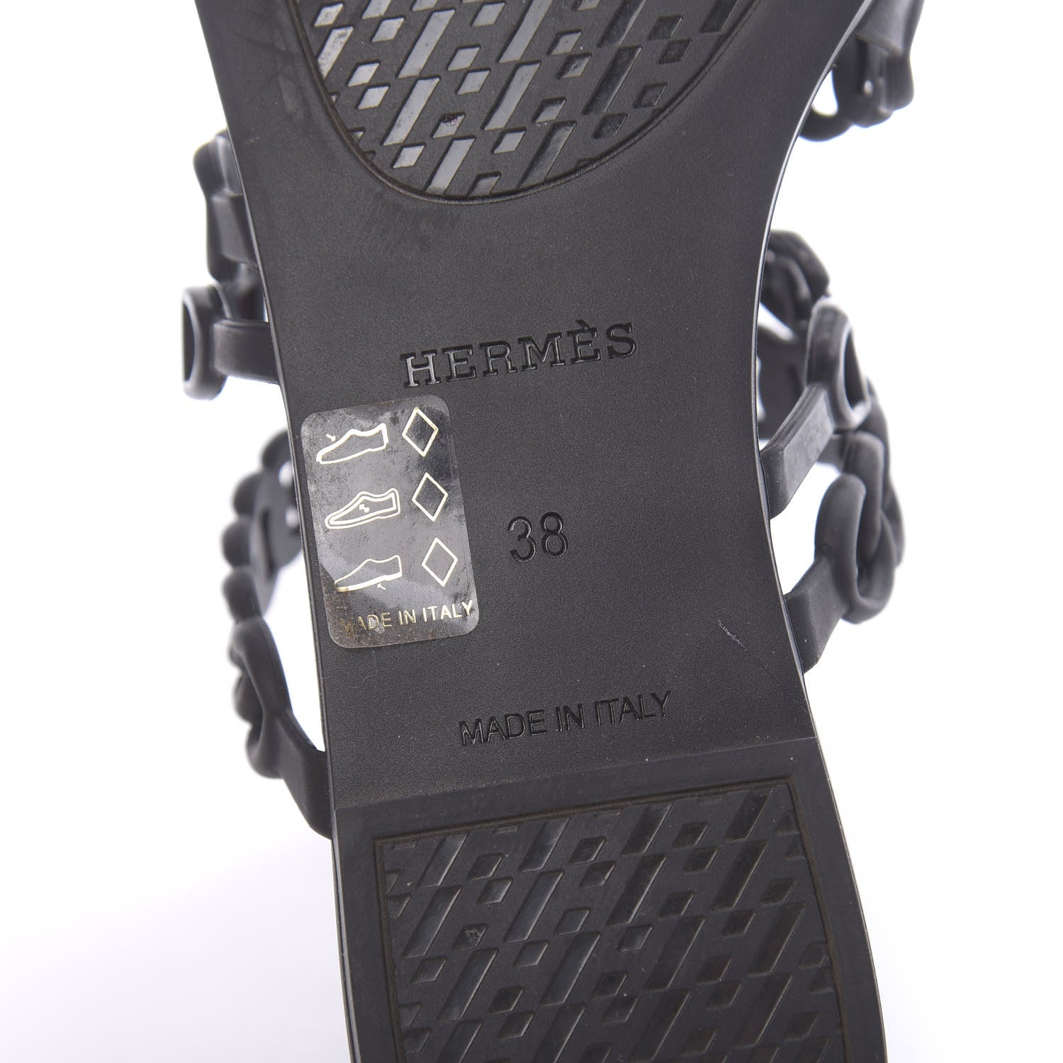 Hermes Rubber Chaine d'Ancre Nude Sandals 38 Black 7 of 8