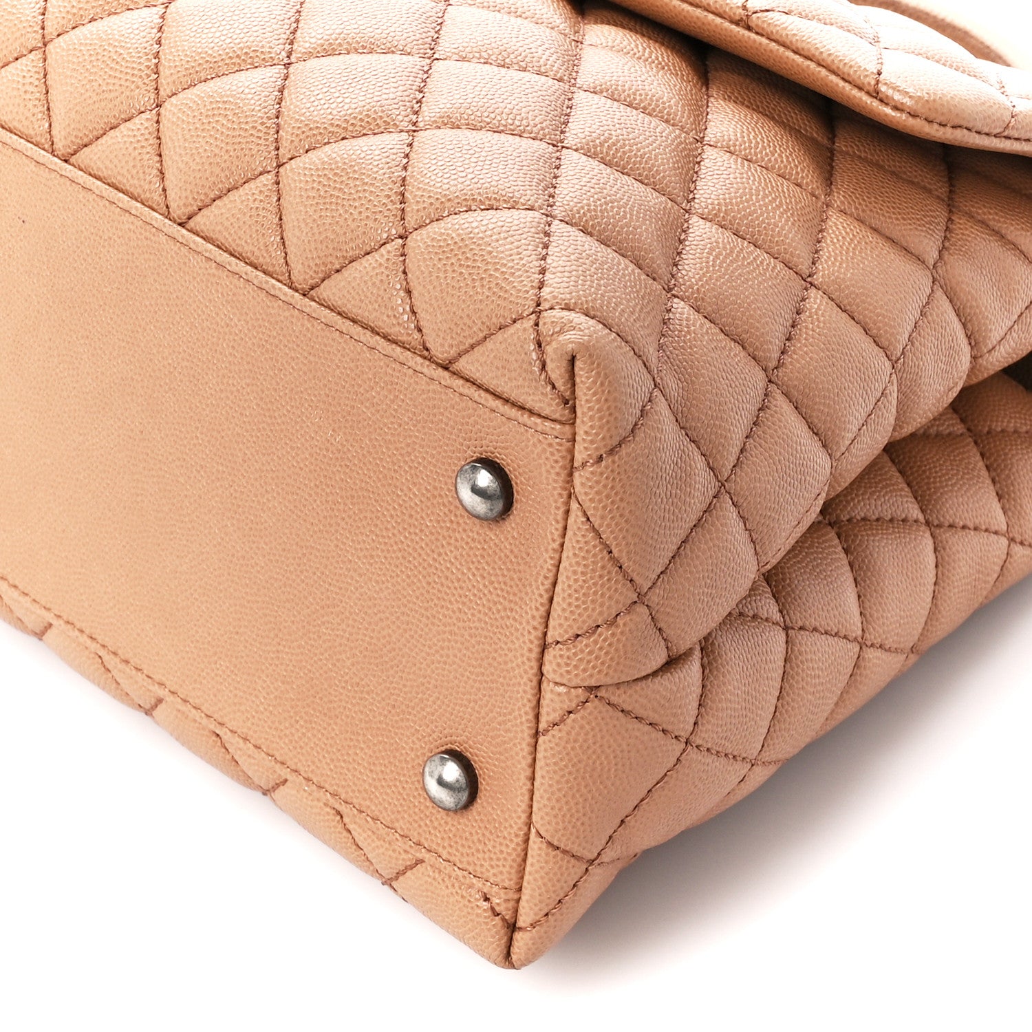 Chanel Caviar Quilted Medium Coco Handle Flap Light Beige 11 of 11
