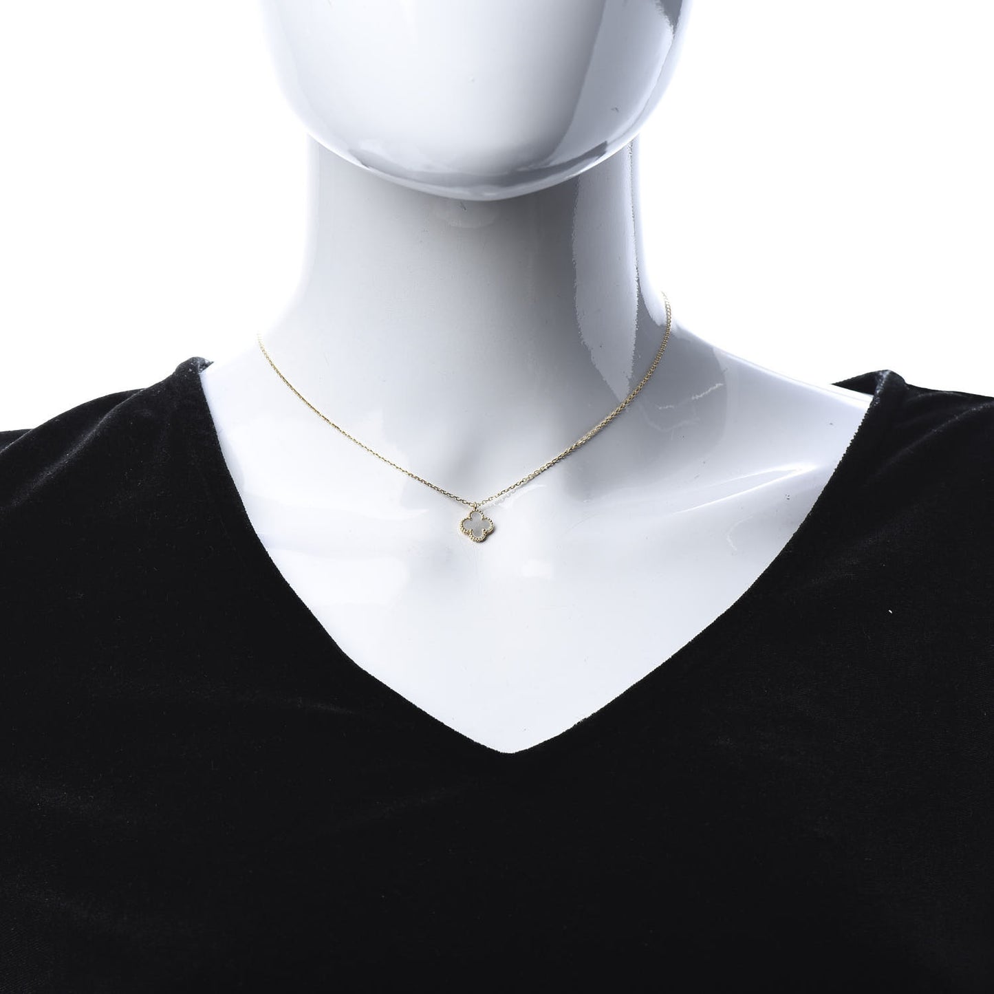 18K Yellow Gold Mother of Pearl Sweet Alhambra Pendant Necklace