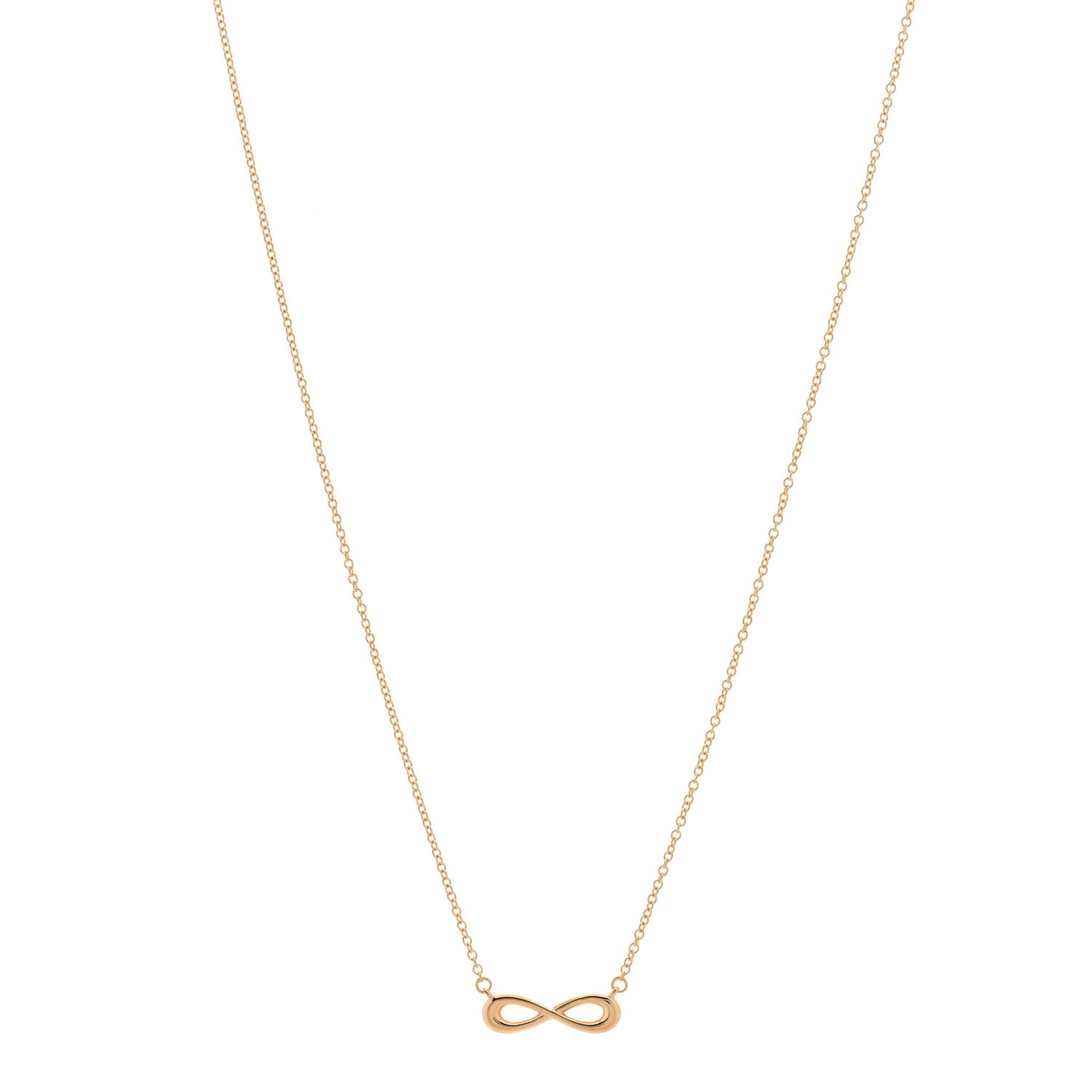 Tiffany 18K Rose Gold Infinity Pendant Necklace 1 of 3