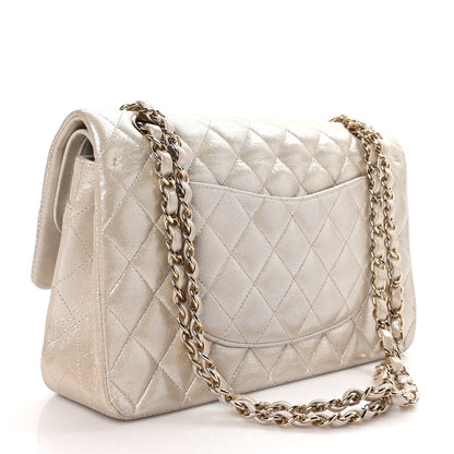 Chanel Iridescent Calfskin Quilted Medium Double Flap Light Gold 3 of 11
