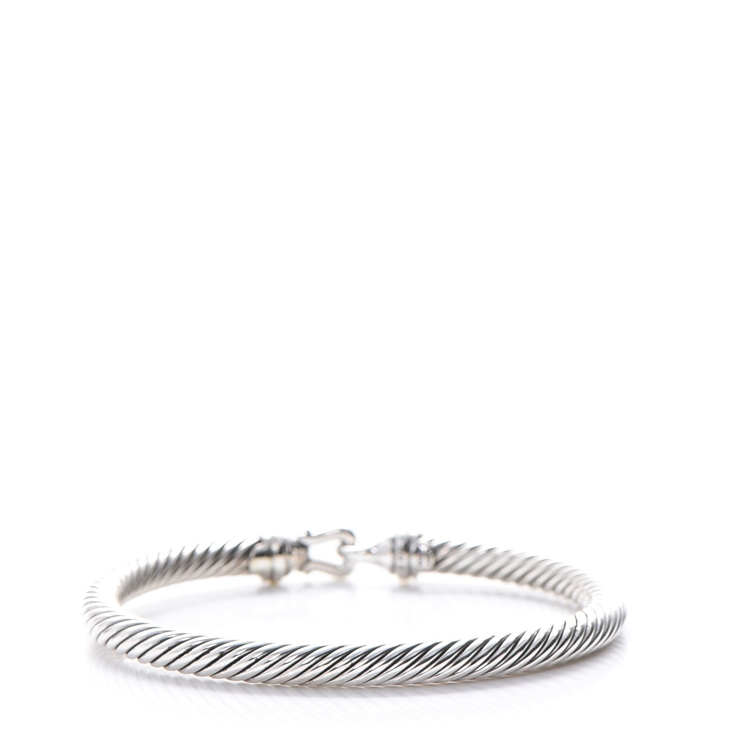Sterling Silver 18K Yellow Gold 5mm Cable Classic Buckle Bracelet
