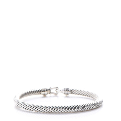 David Yurman Sterling Silver 18K Yellow Gold 5mm Cable Classic Buckle Bracelet 1 of 4