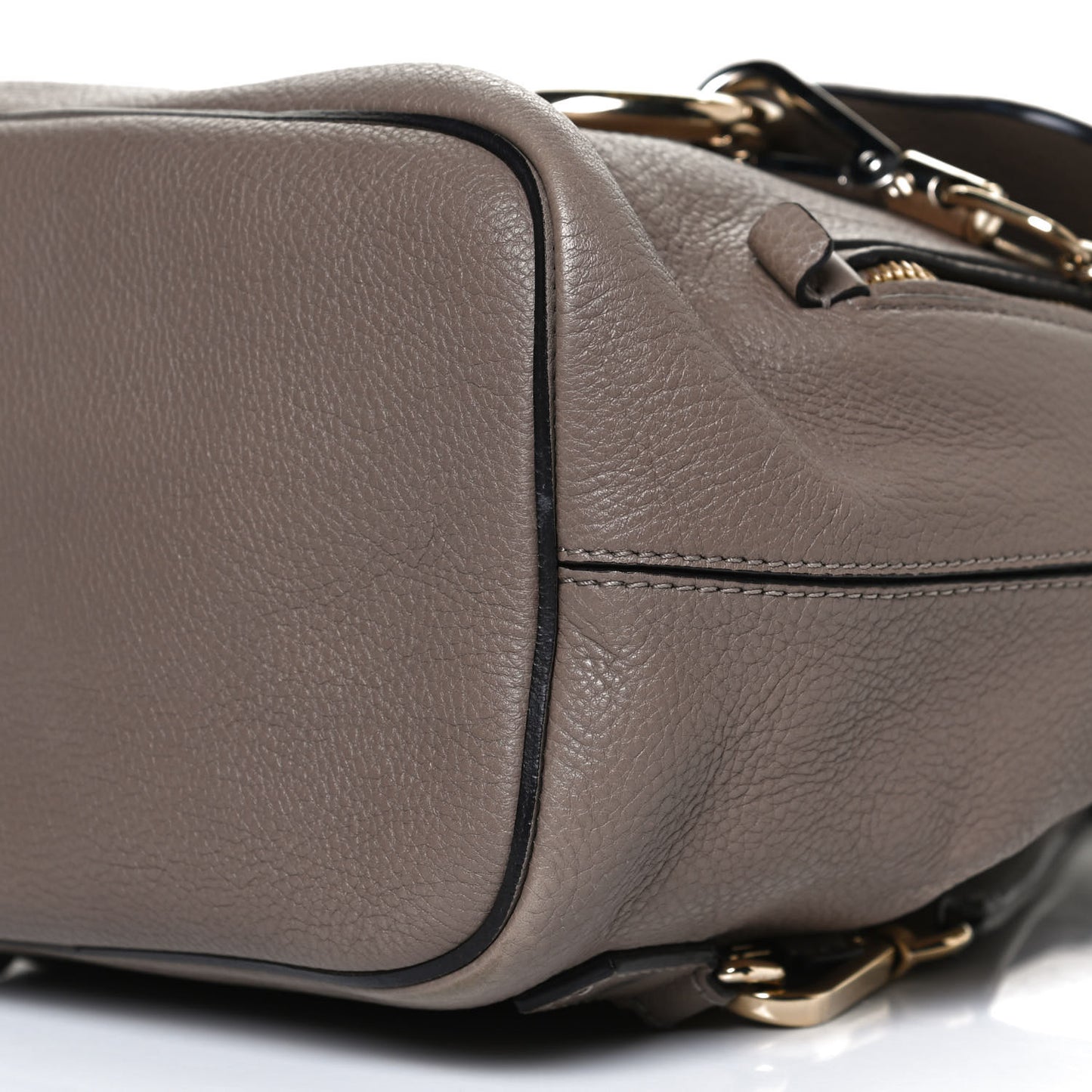 Suede Calfskin Small Faye Backpack Motty Grey