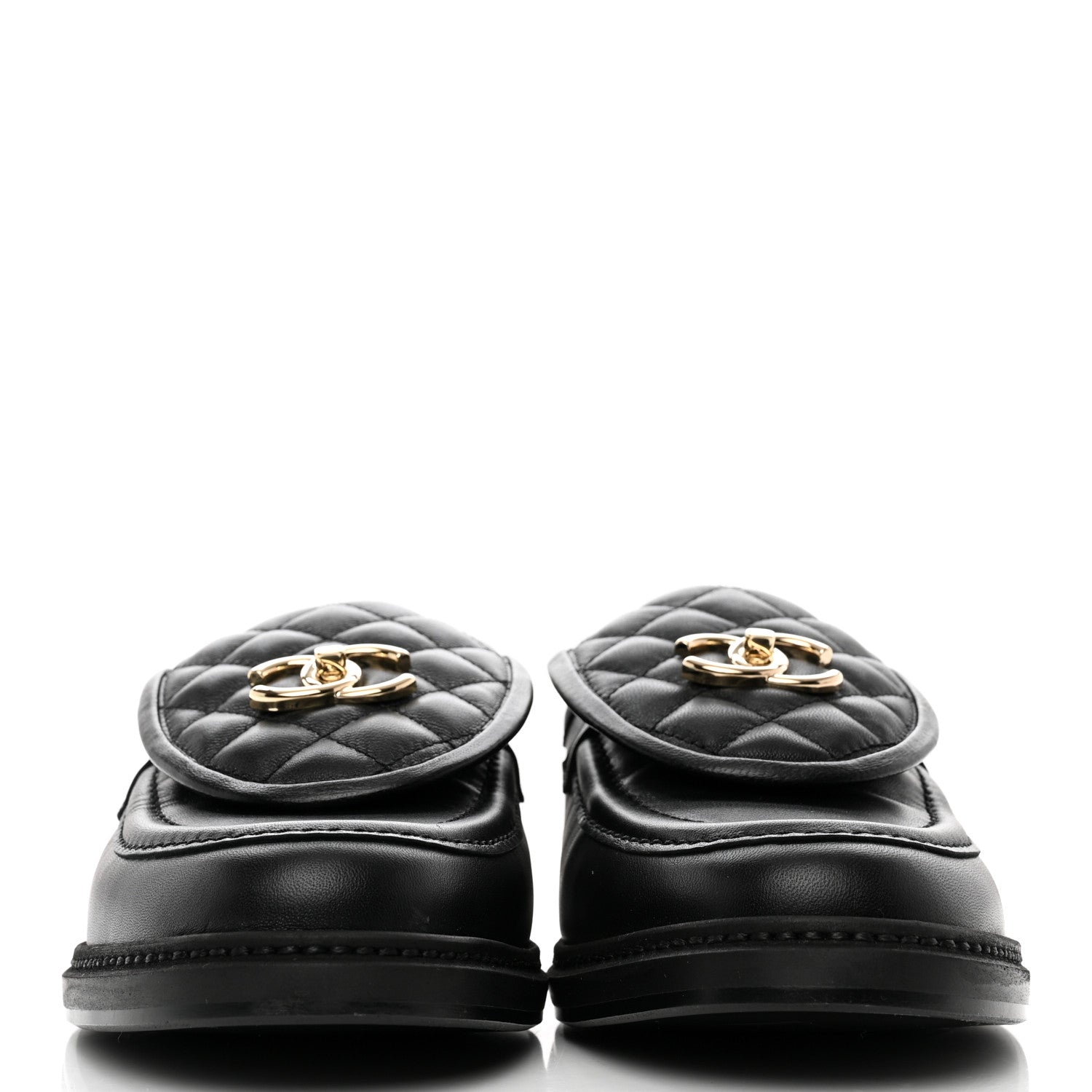 Chanel Lambskin Quilted CC Turnlock Loafers 42 Black 2 of 10