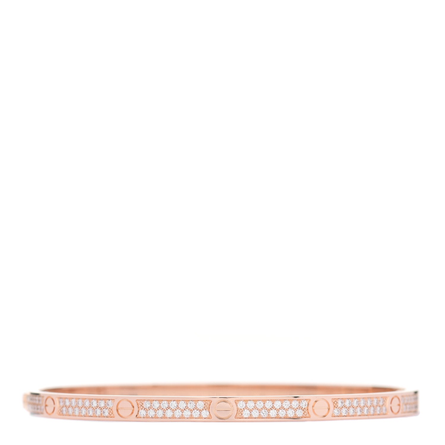 Cartier 18K Pink Gold Diamond Small LOVE Paved Bracelet 17 2 of 3