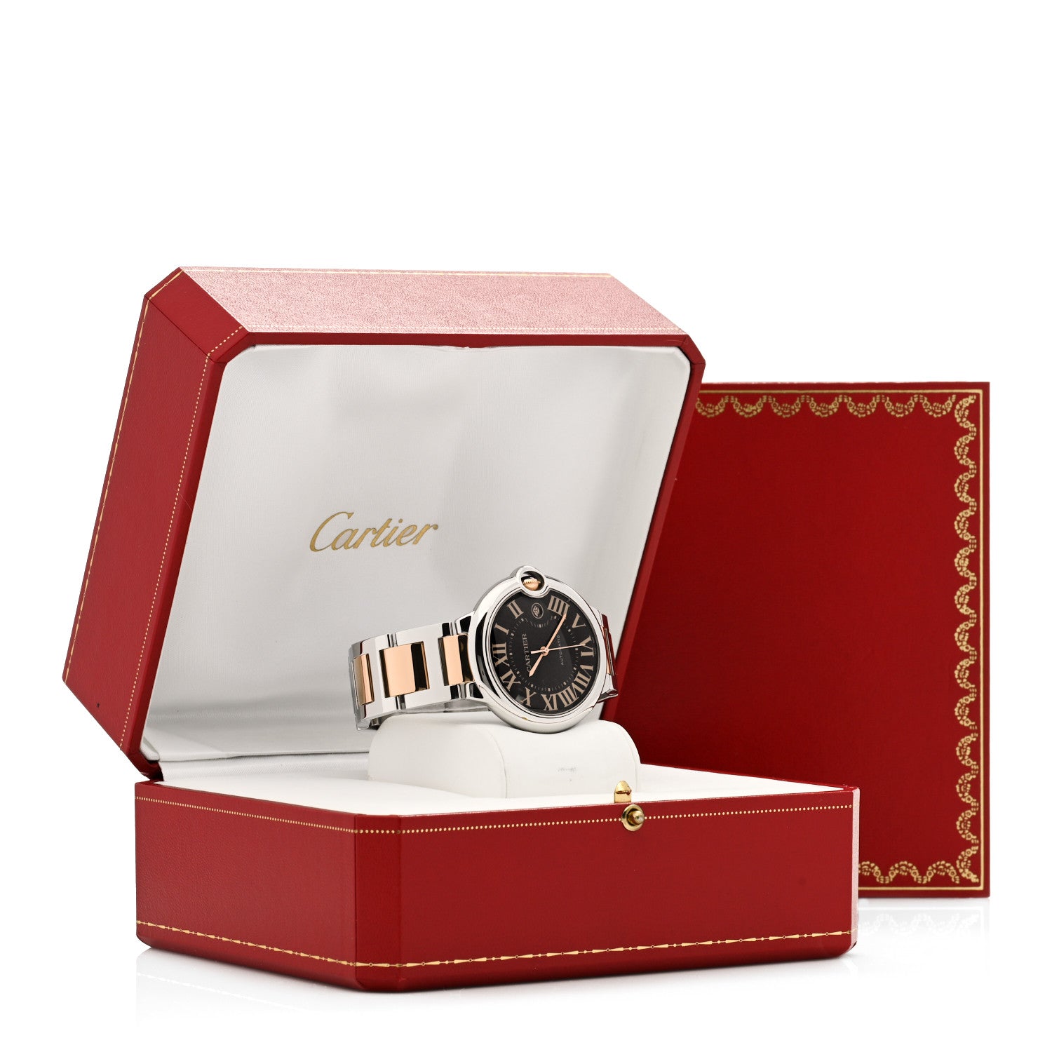 Cartier Stainless Steel 18K Pink Gold 42mm Ballon Bleu De Cartier Automatic Watch Brown 5 of 5