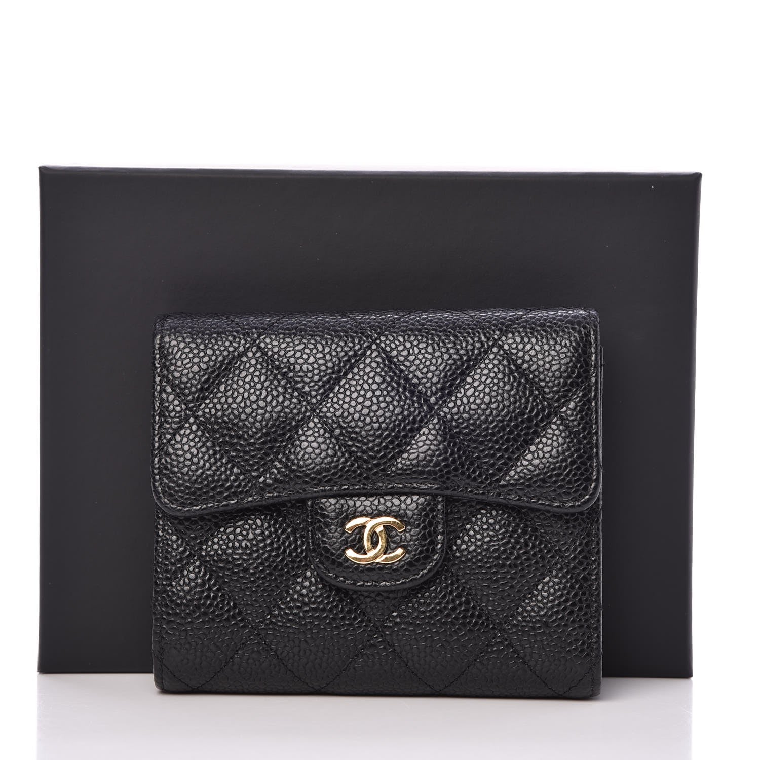 Chanel Caviar Quilted Compact Flap Wallet Black 9 of 9