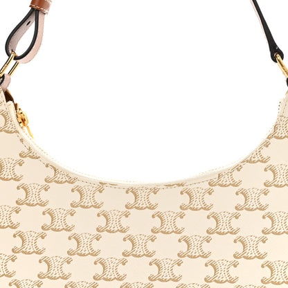 Celine Canvas Calfskin Ava Triomphe Shoulder Bag White 9 of 11