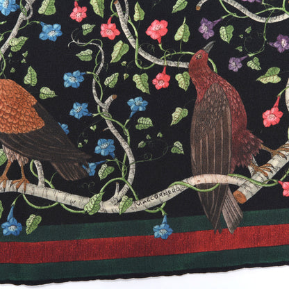 Gucci Silk Floral Condor Square Handkerchief Black 2 of 3