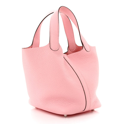 Hermes Taurillon Clemence Picotin Lock 18 PM Rose Sakura 3 of 10
