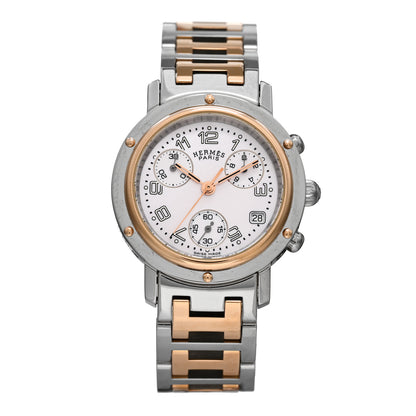 Hermes Stainless Steel 31mm Clipper Chronograph Quartz Watch 1 of 4