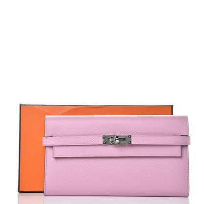 Hermes Epsom Verso Kelly Longue Wallet Mauve Sylvestre Jaune de Naples 19 of 19