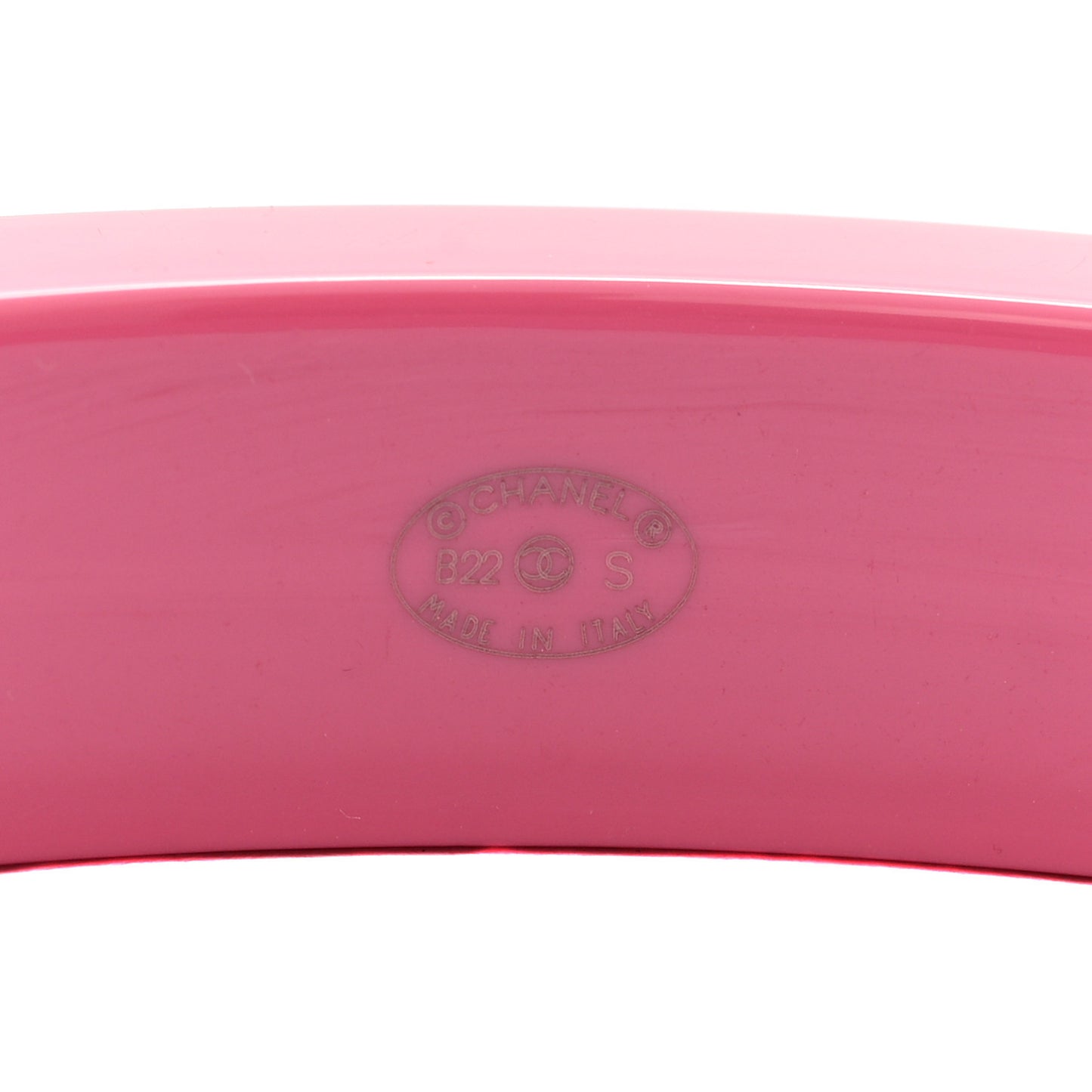 Resin Logo Bangle Bracelet Pink Black