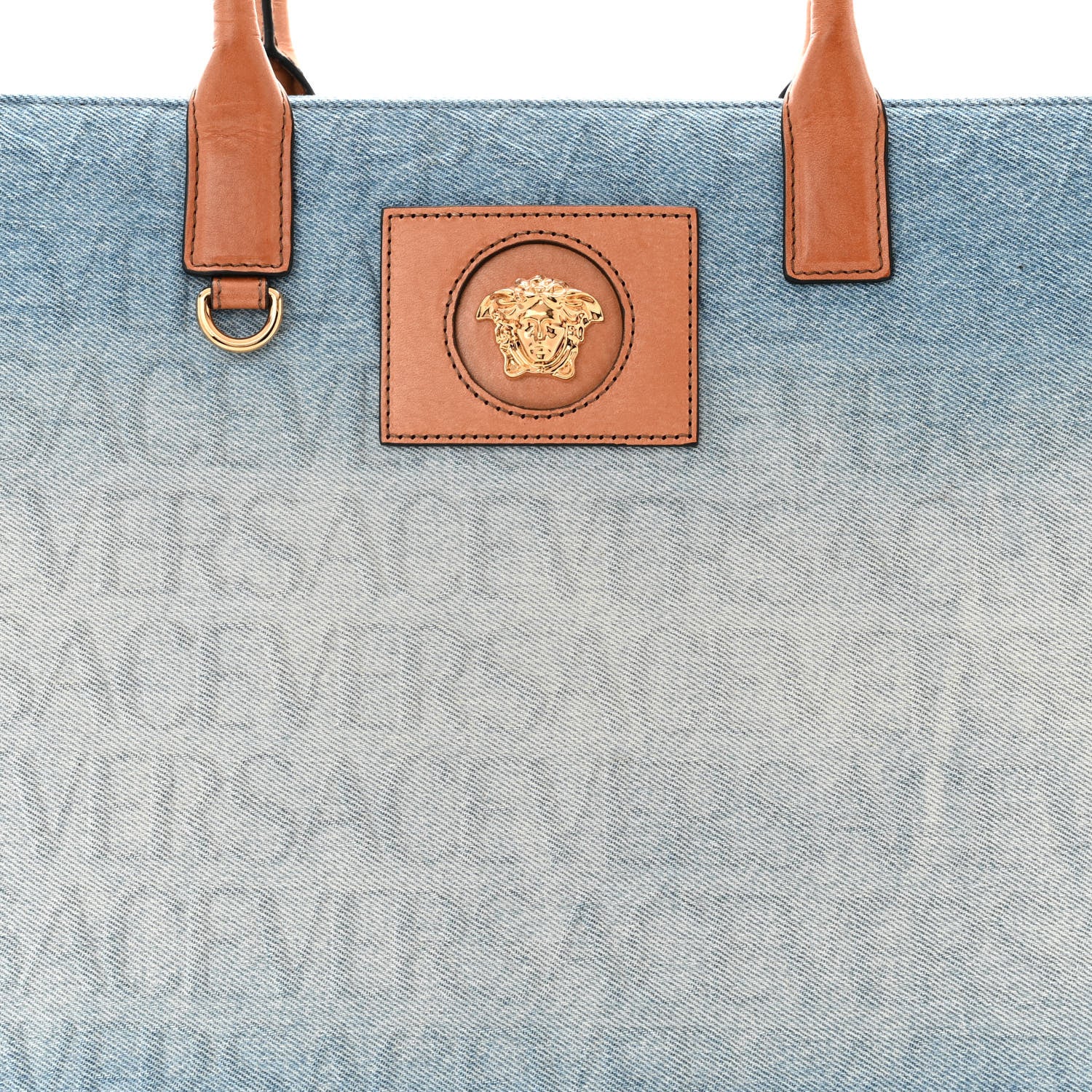 Versace Jacquard Canvas Large Allover Medusa Tote Blue 7 of 9