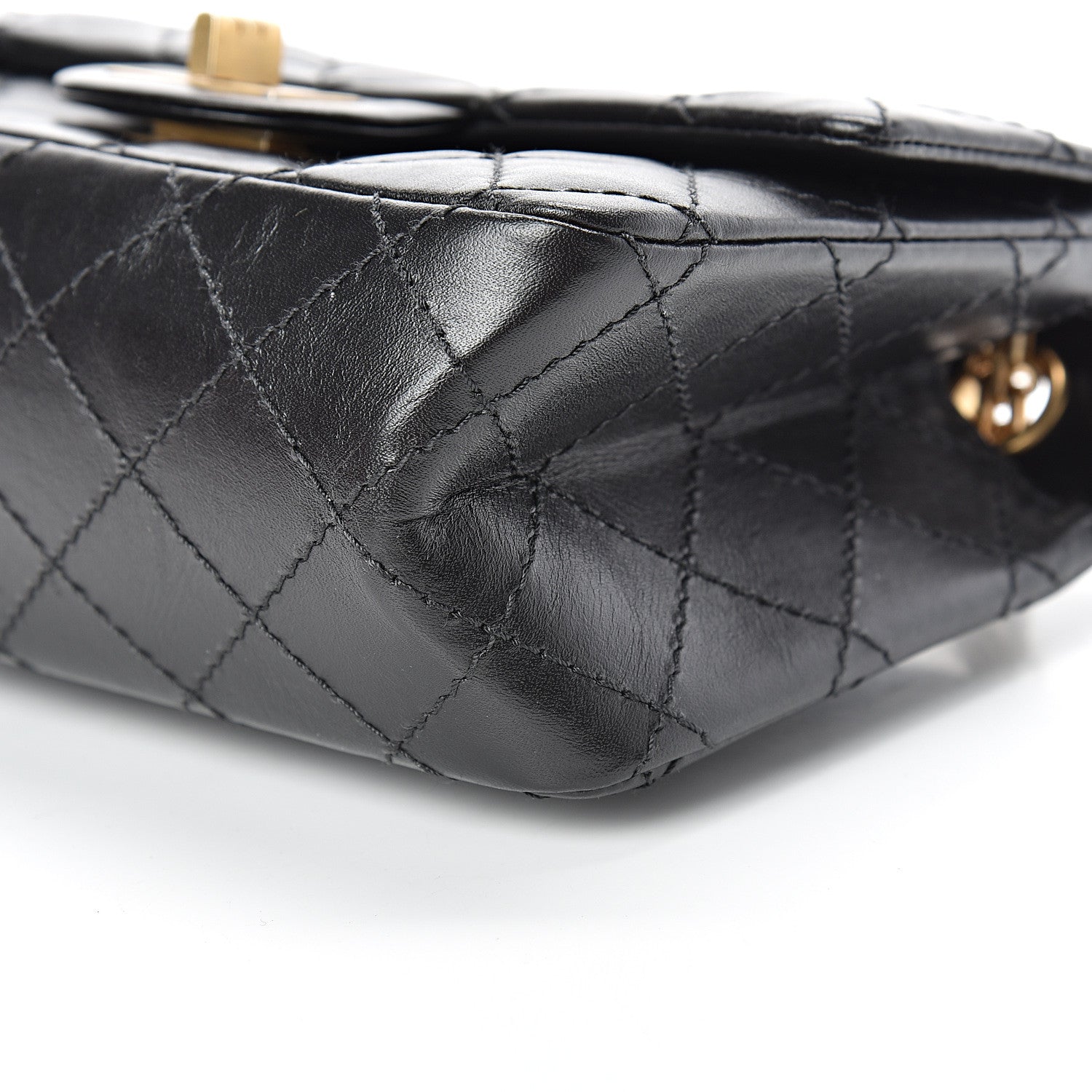 Chanel Aged Calfskin Quilted 2.55 Reissue Mini Flap Black 9 of 14