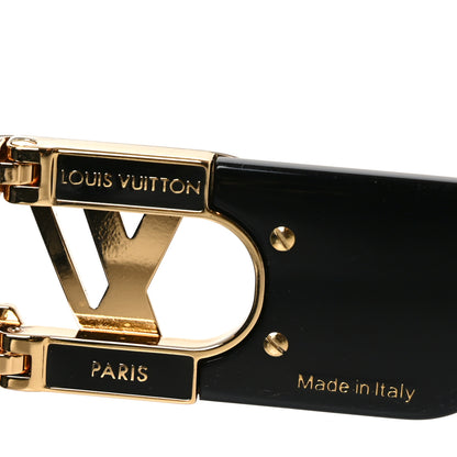 Louis Vuitton Acetate LV Link Square Sunglasses Z1478E Black 5 of 7