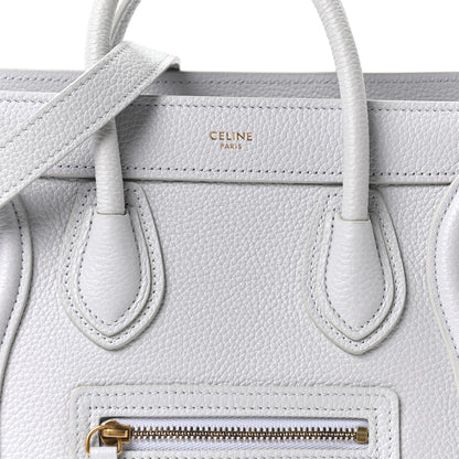 Celine Drummed Calfskin Nano Luggage Pearl Blue 8 of 10